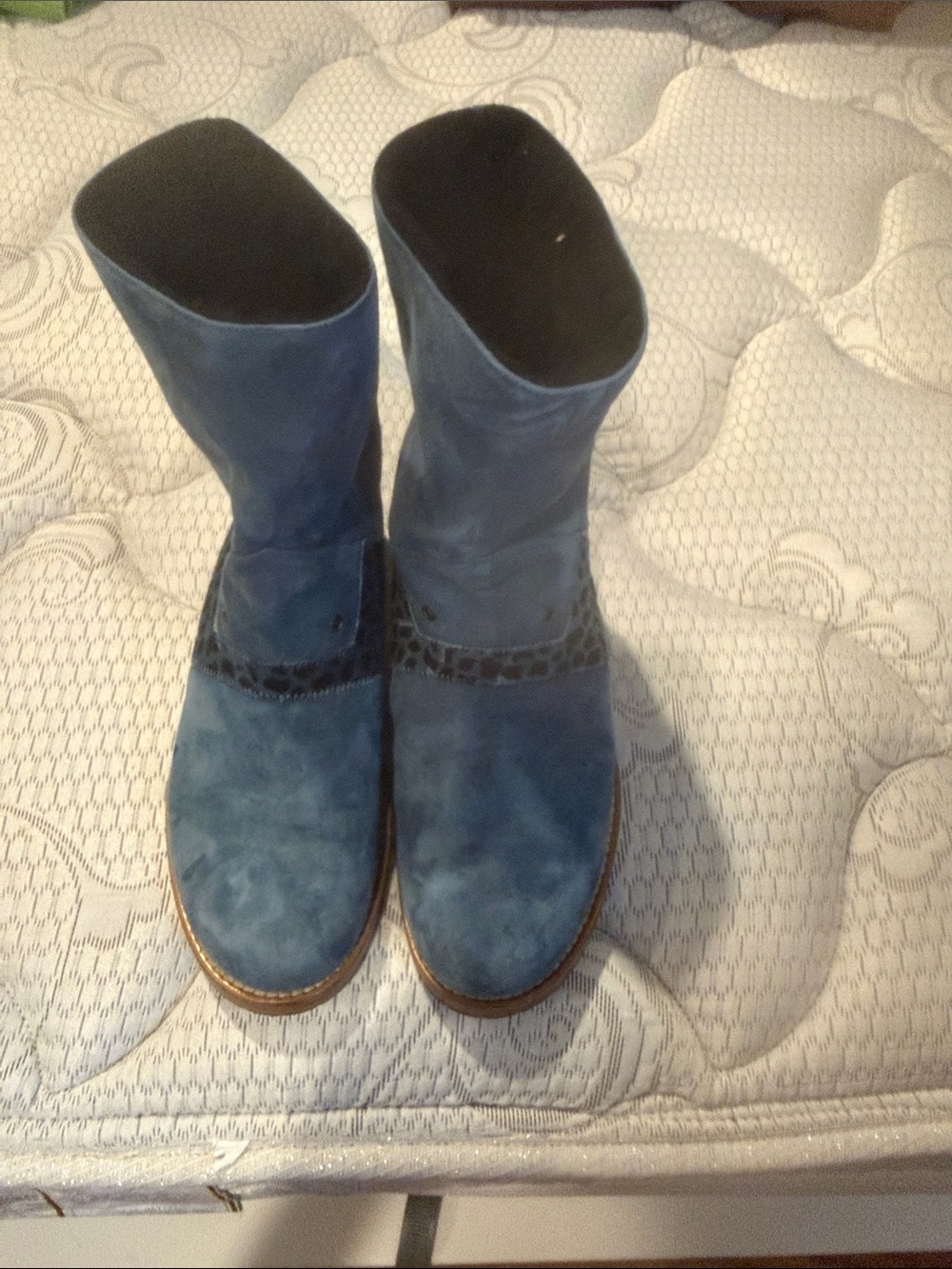 Marc Jacobs Blue Suede Mid-Calf Boots